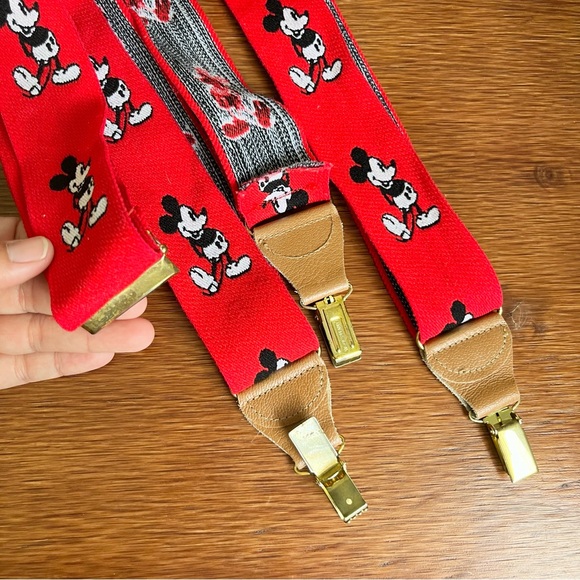 Walt Disney Productions by JG Hook Red Mickey Mouse Suspenders Made Germany VTG - Picture 5 of 6
